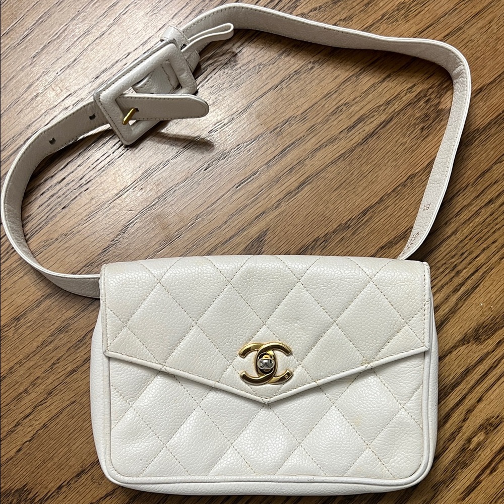 Chanel Cream Quilted Crossbody Bag